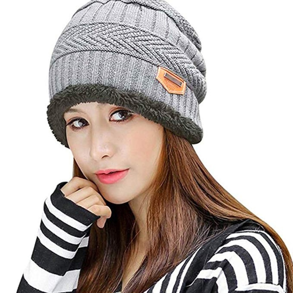Winter Knit Skull Cap Woolen Slouchy Beanie Hat - Picture 6 of 8